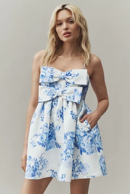 Sachin & Babi Sloane Sleeveless Double-Bow Taffeta Mini Dress