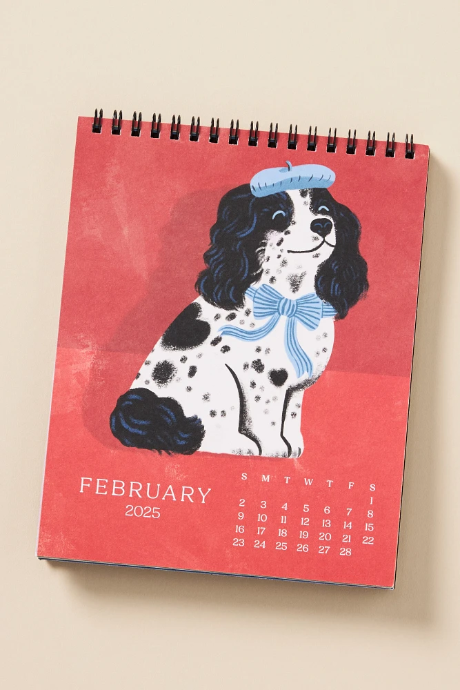 Paper Source Good Boys Dog 2025 Softcover Desk Calendar