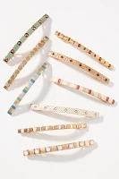 Mixed Enamel Barrettes, Set of 5