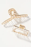 Pearl Hair Claw Clips, Set of 2