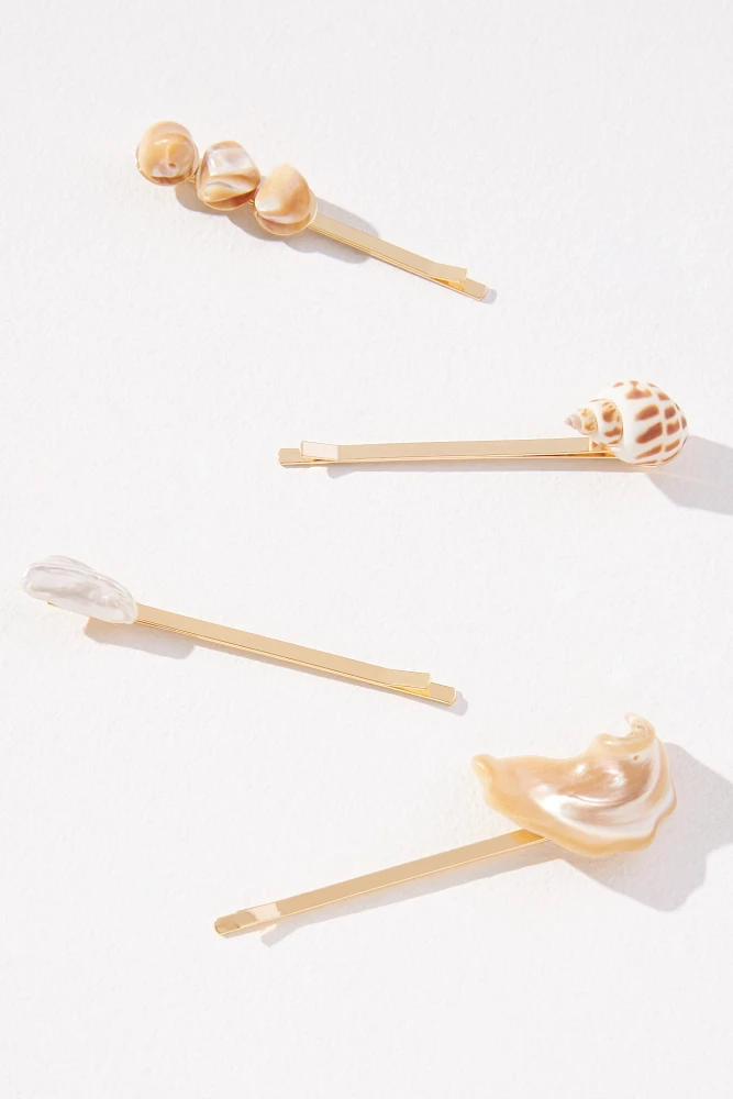 Shell Bobby Pins, Set of 4