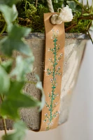 Embroidered Leather Plant Hanger