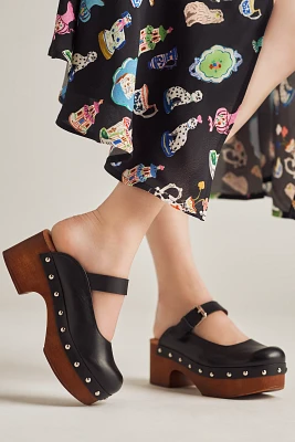 By Anthropologie Wood-Bottom Mule Heels