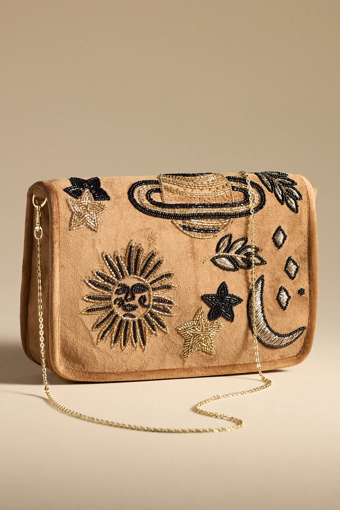 By Anthropologie Celestial Velvet Clutch