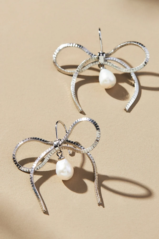 Pearl Bow Earrings