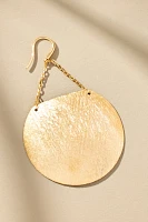 Hammered Disc Drop Earrings