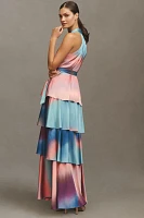 Hutch Satin Paige Wrap Maxi Dress