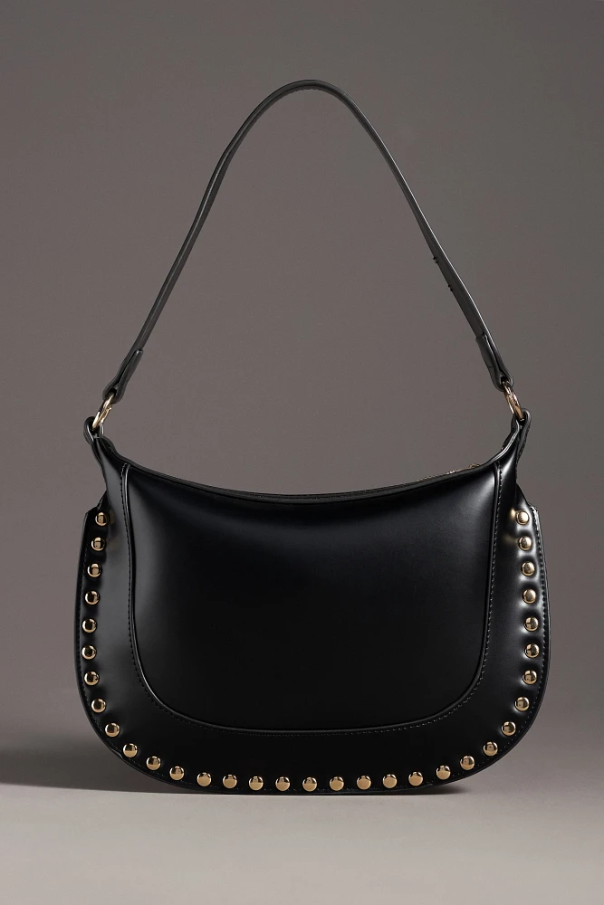 Studded Faux-Leather Shoulder Bag