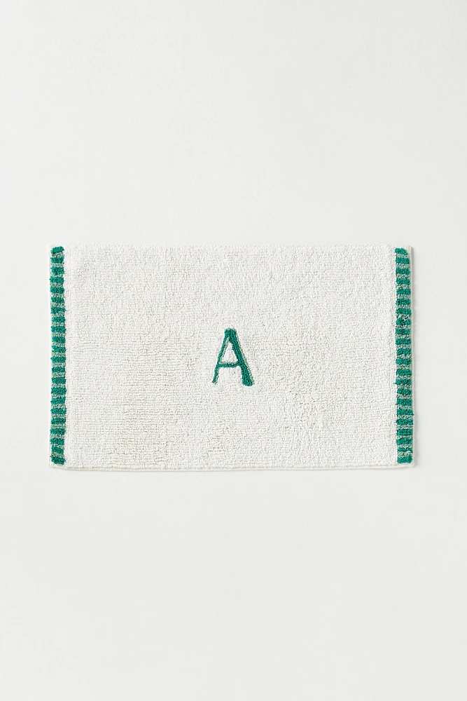 Cotton Monogram Embroidered Bath Mat