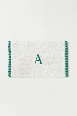 Cotton Monogram Embroidered Bath Mat