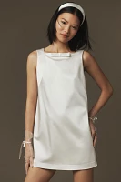 BHLDN Bow Square-Neck Mini Shift Dress