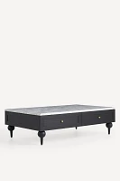 Fern 54" Marble-Top Square Coffee Table