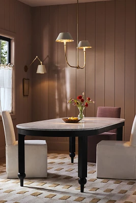 
Fern Oval 96" Marble Dining Table