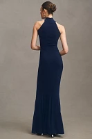 Norma Kamali Turtleneck Strapless Fishtail Gown