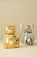 Metallic Bear Honey Pot