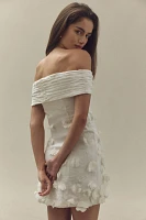 BHLDN Off-The-Shoulder 3D Floral Mini Dress