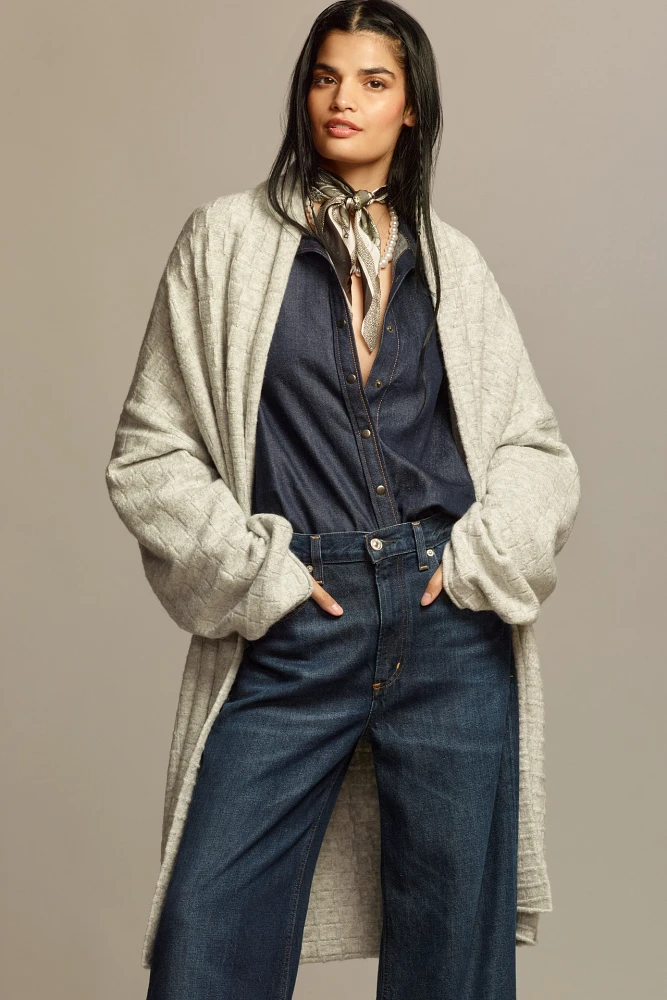 The Mariel Longline Cardigan Sweater: Textured Edition