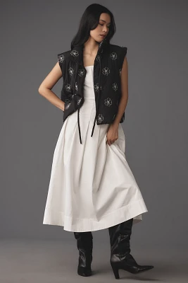 By Anthropologie Embellished Puffer Tie Vest