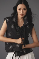 By Anthropologie Embellished Puffer Tie Vest