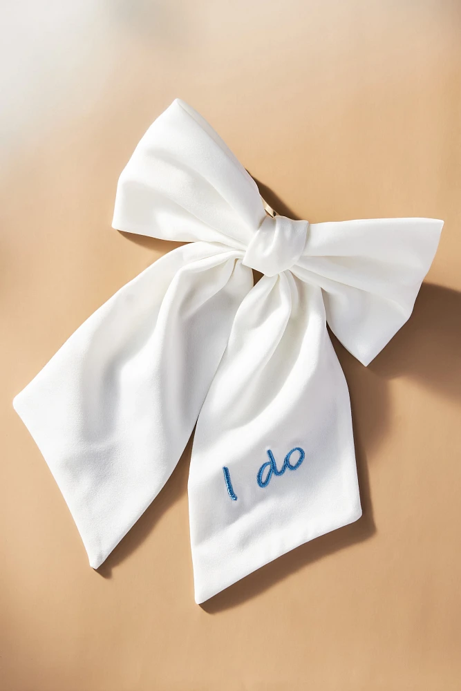 By Anthropologie Weddings I Do Satin Hair Bow