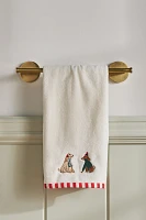 Holiday Icon Embroidered Cotton Hand Towel