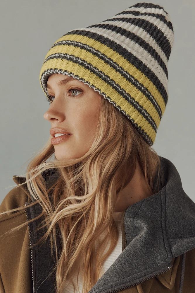 By Anthropologie Ribbed Stripe Beanie