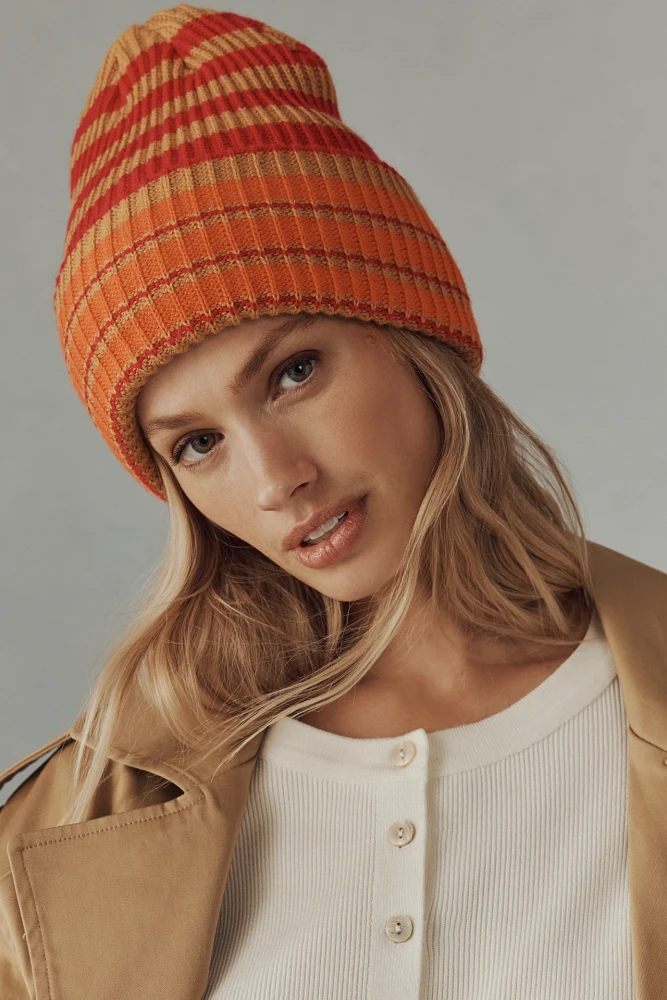 By Anthropologie Ribbed Stripe Beanie