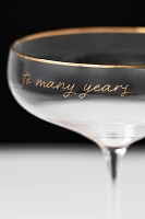 Cheers to Many Years Toasting Coupes, Set of 2