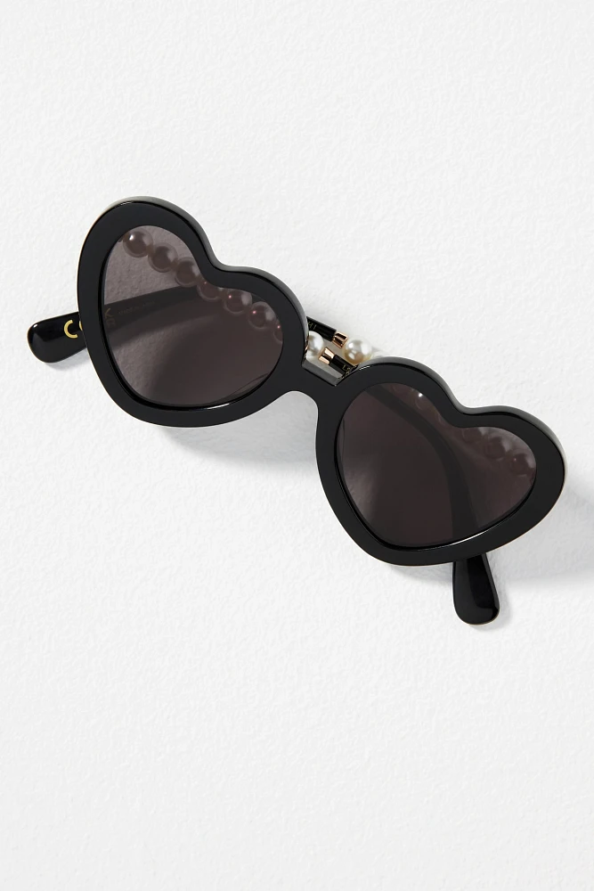 Lele Sadoughi Pearl Sweetheart Sunglasses