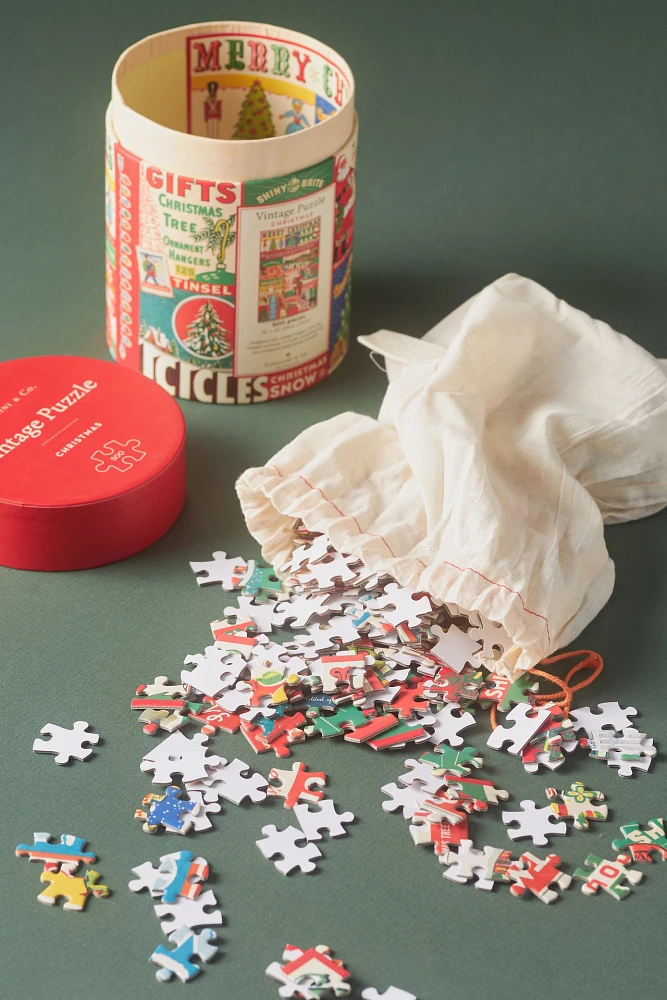 Cavallini & Co. 500 Piece Vintage Christmas Puzzle