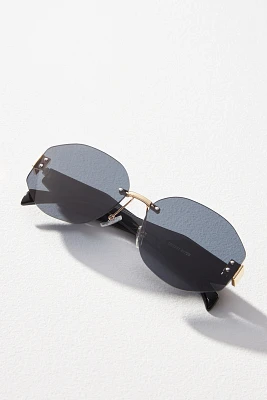 Frameless Oval Sunglasses