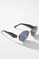 Frameless Oval Sunglasses