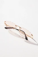 Beveled-Edge Wire Sunglasses