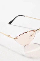 Beveled-Edge Wire Sunglasses