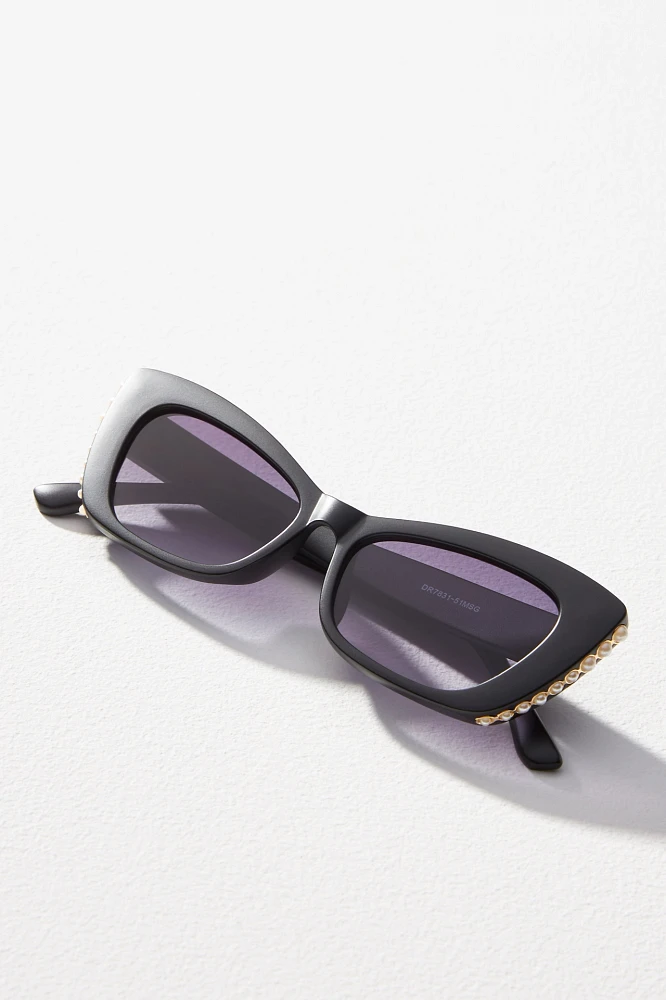 Pearl-Embellished Cat-Eye Sunglasses