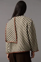 By Anthropologie Faux-Leather Trim Poncho