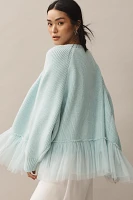 Sunday in Brooklyn Tulle Ruffle Cardigan Sweater