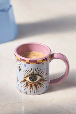 Handpainted Fortune Stoneware Espresso Cup