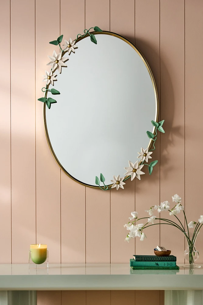 Stray Dog Designs x Anthropologie Clematis Oval Wall Mirror