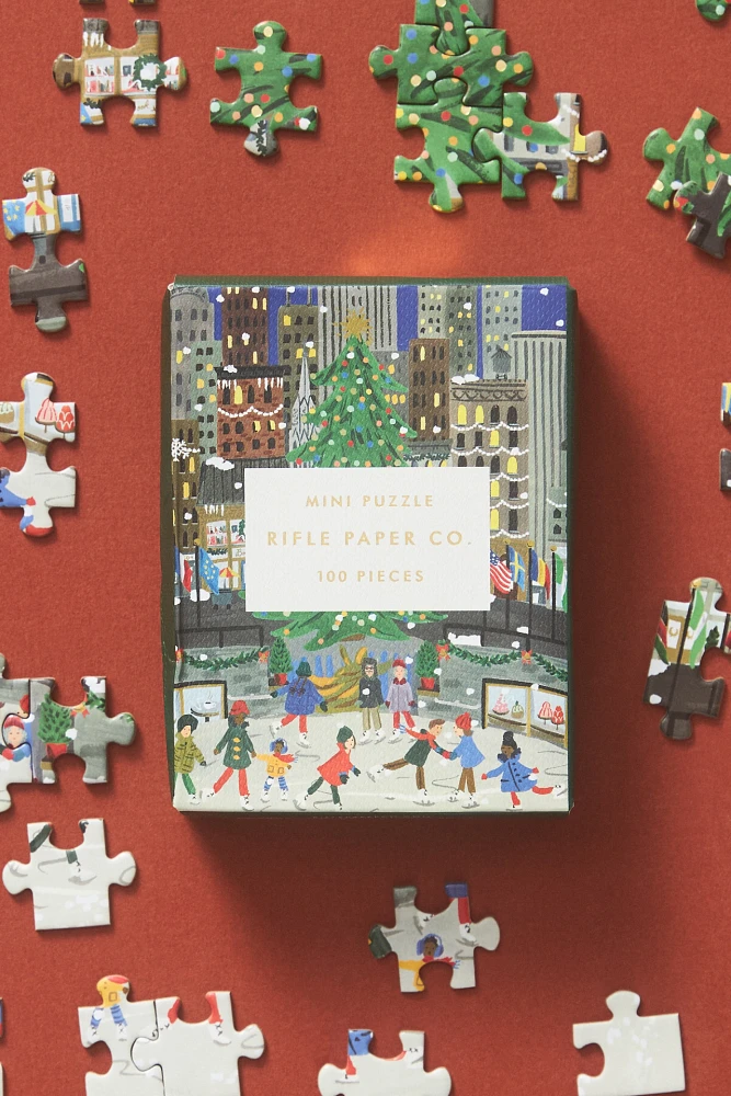 
Rifle Paper Co. Holiday On Ice Mini 100 Piece Jigsaw Puzzle