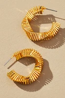 Ribbed Twisted Hoop Earrings