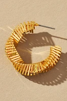 Ribbed Twisted Hoop Earrings