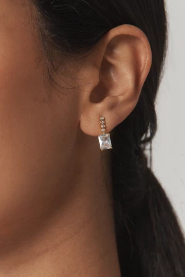 Crystal Rectangle Drop Earrings