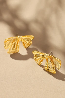 Wide Metal Bow Post Earrings