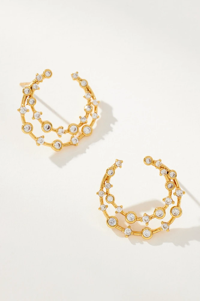 Crystal Double Hoop Earrings