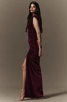 BHLDN Francesca High-Neck Stretch Velvet Maxi Dress