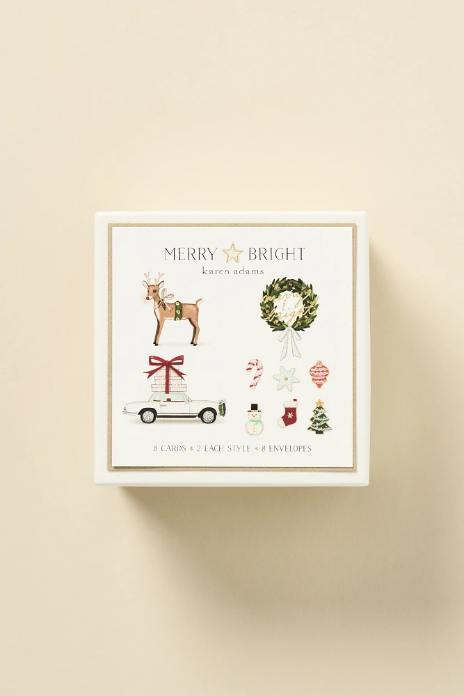 Karen Adams Designs Merry & Bright Christmas Box Cards