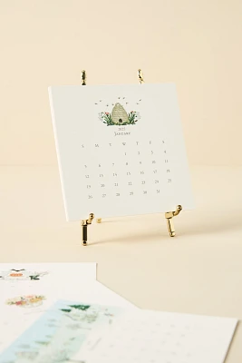 Karen Adams Designs Classic Desk 2025 Calendar with Gold Easel