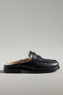 Kelsi Dagger Brooklyn Faux-Fur Lock Loafer Mules