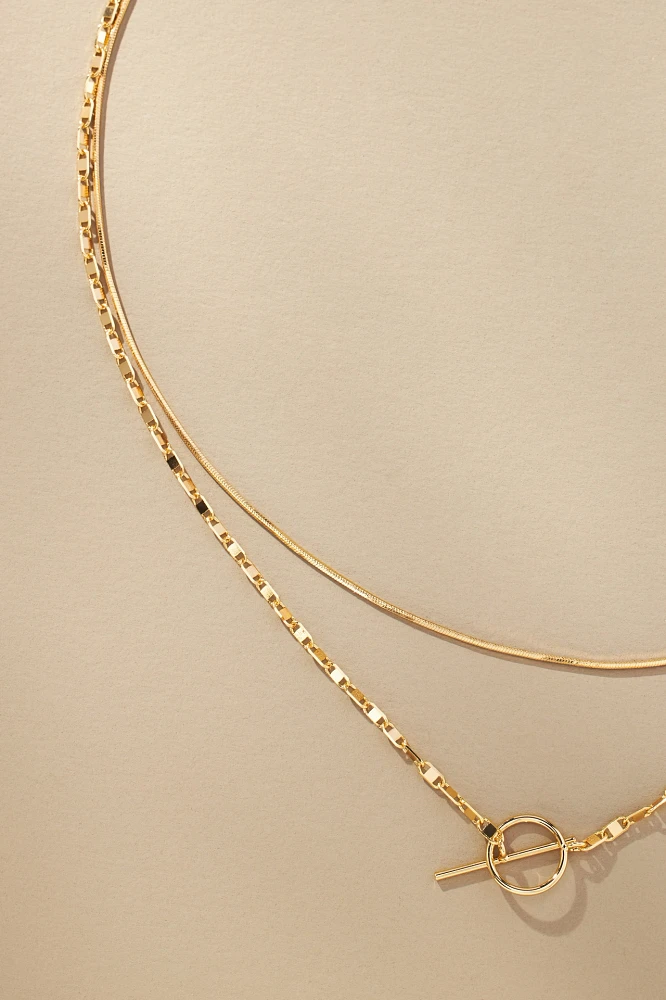By Anthropologie Layered Pull-Through Toggle Necklace | Mall of